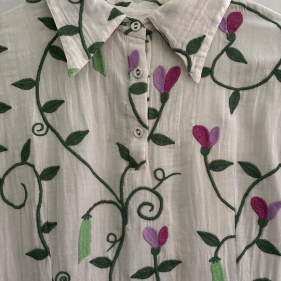 samantha pleet cotton gauze midi dress size 8 - Picture 2 of 4